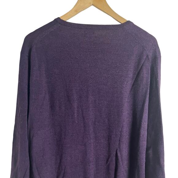 J.Crew Men’s Merino Wool Blend Purple Crewneck Long Sleeve Sweater Size XL - Picture 6 of 11